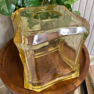 Lucite Modern Yellow Amber Tissue Box Cover Retro